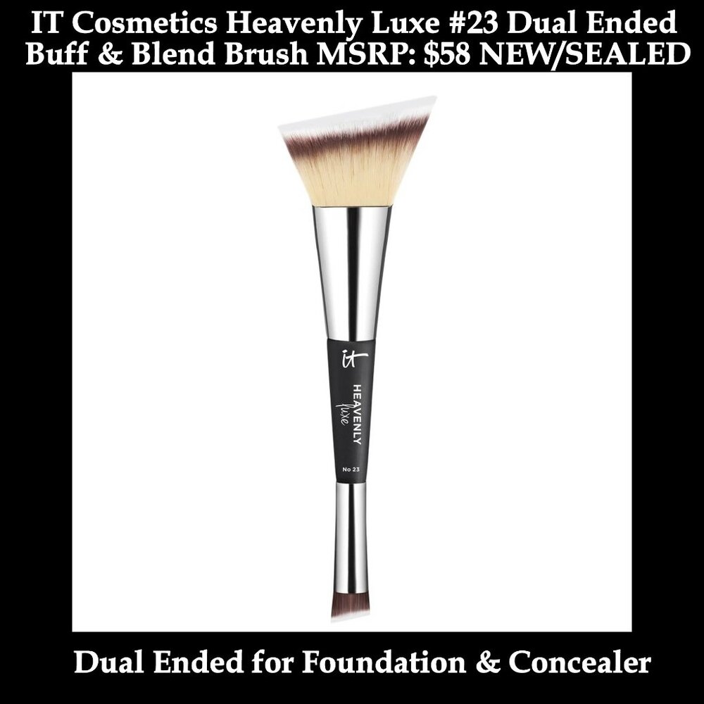 NEW/SEALED IT Cosmetics Heavenly Luxe #23 Dual Ended Buff & Blend Brush MSRP $58